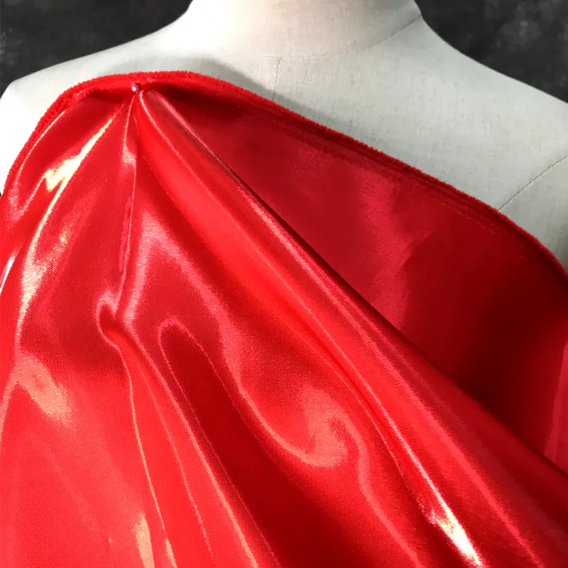 

Liquid Glossy Satin Fabric Designer Creative Jacket Wedding Dress Wholesale Cloth for Sewing Diy Material