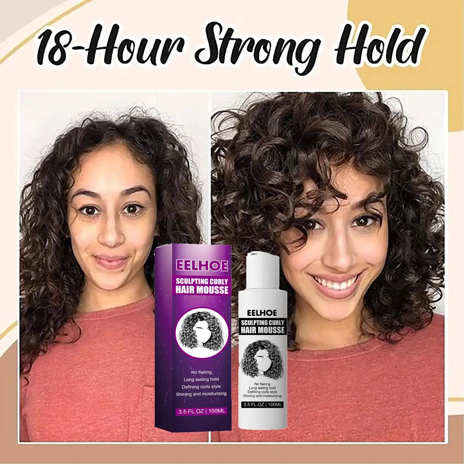 

Color Treated Curl Moisturizer Sculpting Curly Hair Mousse Hair Repairing Frizz Control Curl Hair Boost Defining Cream