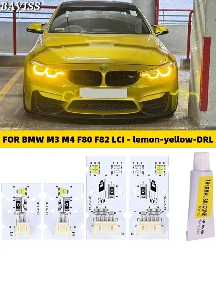 

Для M3 M4 CSL 4 серии DRL желтое золото цвет светодиодная плата F80 F82 F83 F32 F36 F33 LCI дневные ходовые огни лимонно-желт...