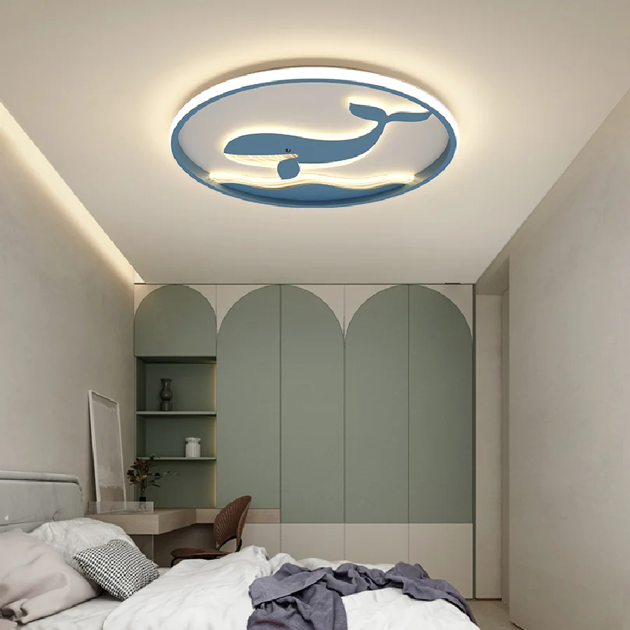 

Surface Mounted Modern Led Chandelier for Kid's Children Room bedroom study Blue/Pink Ceiling Chandeliers lampara techo fixtures