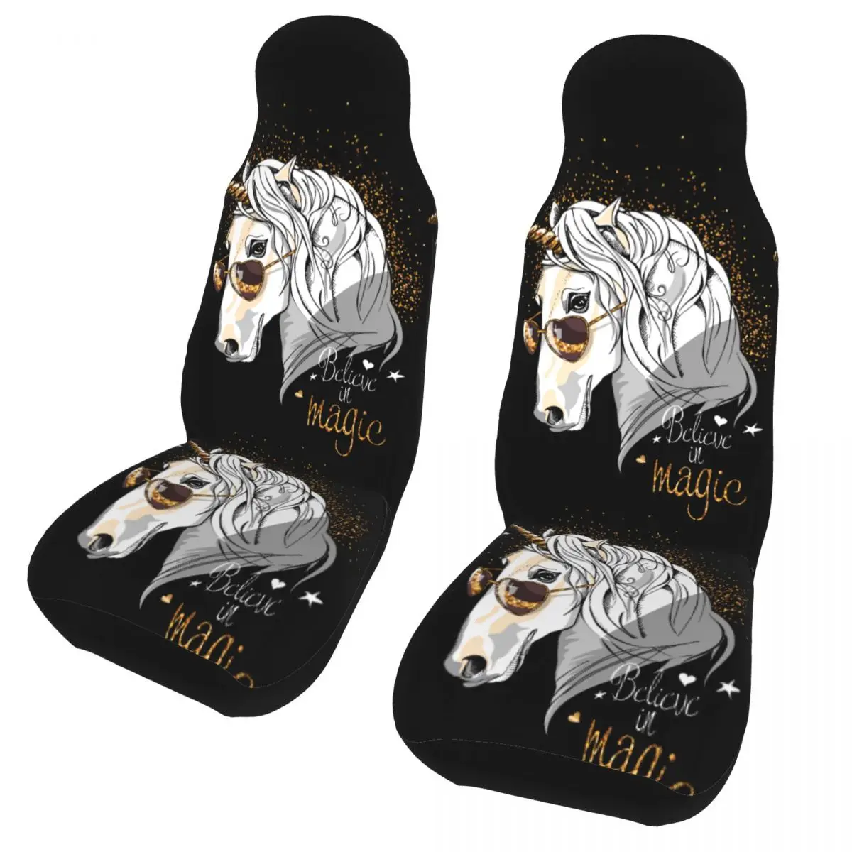 

Unicorn Belive In Universal Car Seat Cover Four Seasons Women Horse Seat Covers Polyester Fishing