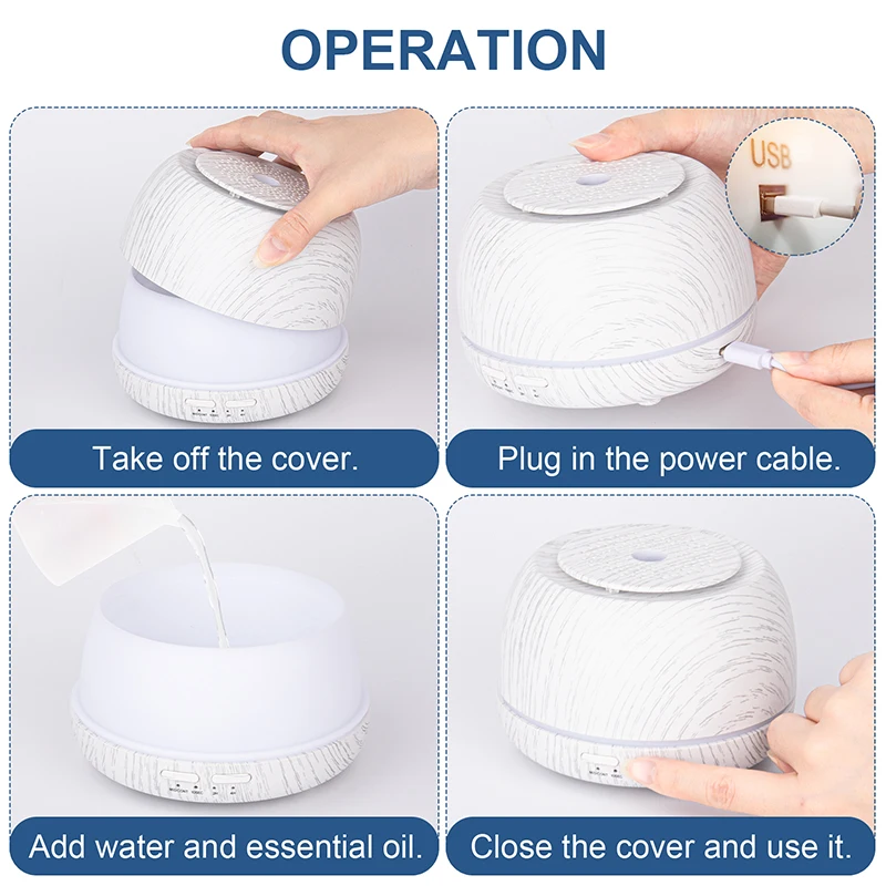 Электрический аромадиффузор мини-увлажнитель воздуха 300 мл USB-питание