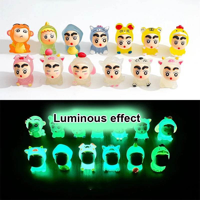 Светящиеся миниатюрные фигурки из смолы в виде 12 знаков зодиака 1 шт.