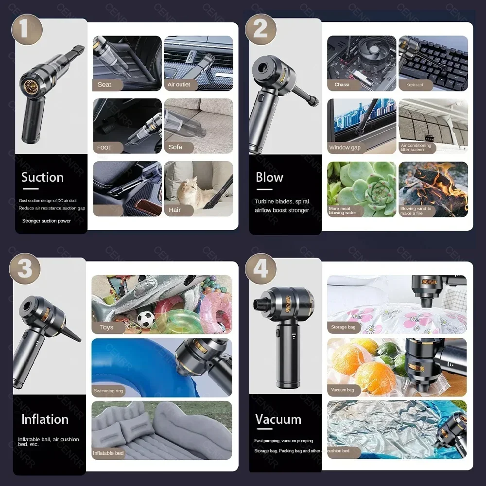 CENRR Мощный 998000 PA Автомобильный пылесос Ручной портативный для автомобиля