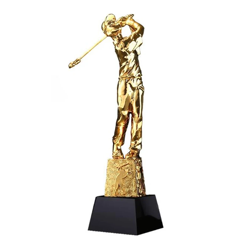 Индивидуальный трофей для гольфа с гравировкой кристалла позолоченная смола