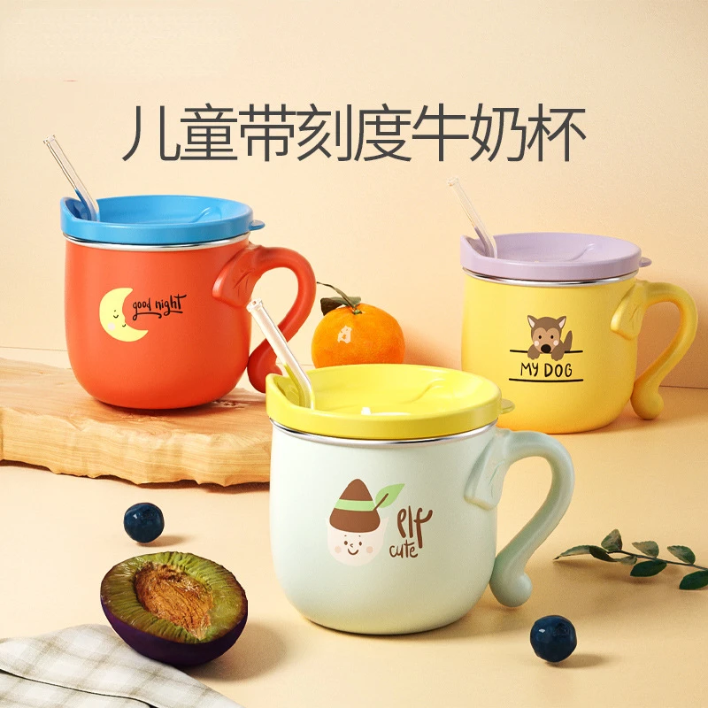 

180ML Baby Kids Children Milk Cup Cartoon Creative Drink Water Cups Baby Training Learn Drinkware Juice Cup Stainless Steel Mugs
