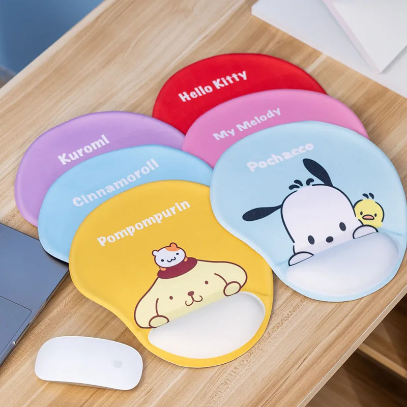 

Kuromi My Melody Cinnamoroll Kitty Kawaii Sanrios Mouse Pad Cartoon Girl Heart Stereo Thickened Silicone Wrist Pad Anti-Slip Pad