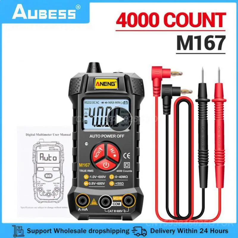 

ANENG M167 Digital Mini Multimeter Tester Auto Multimetro True Rms Tranistor Meter With NCV Data Hold 4000counts Flashlight