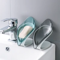 leaf soap box free punching water soap holder tray household shelf suction cup creative laundry drain toilet