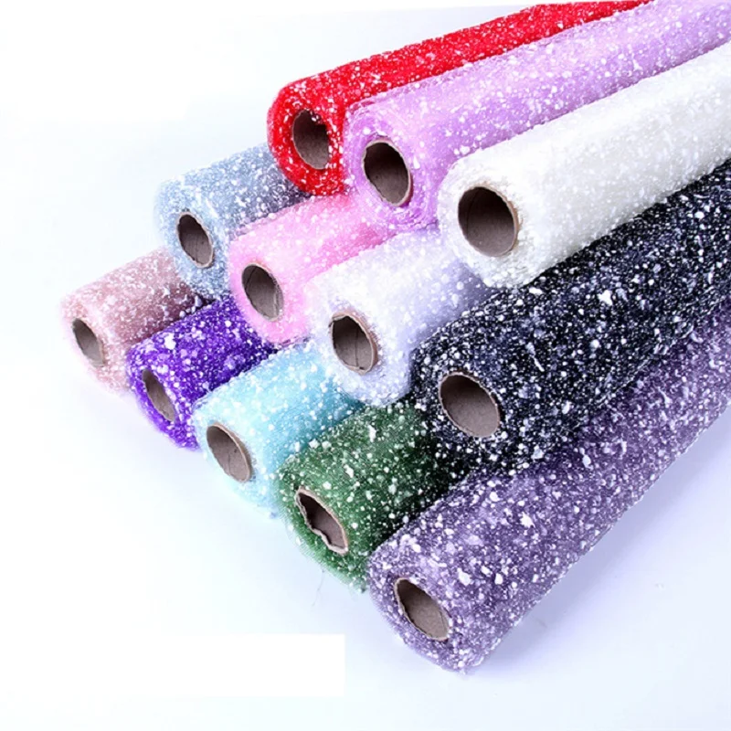 

2 Roll flower Wrapping Paper DIY Bouquets Accessories 50cm*4yard Wedding Bouquet Decor Gift Packaging Material Snow Yarn Net