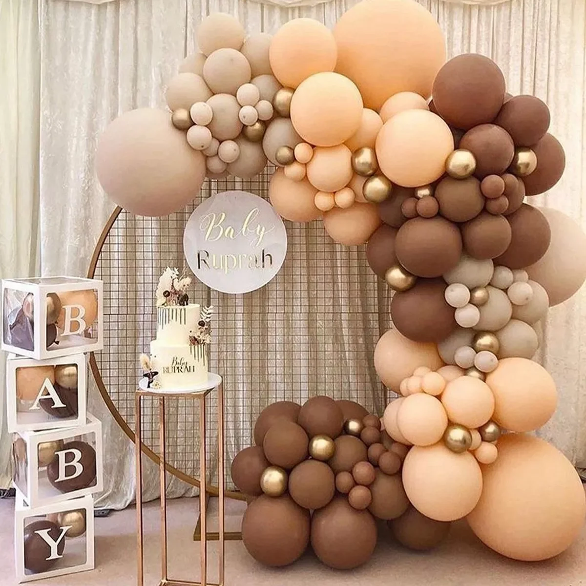 

Apricot Coffee Brown Balloon Garland Arch Kit Wedding Birthday Party Decoration Kids Latex Balloon Globos Baby Shower Decor