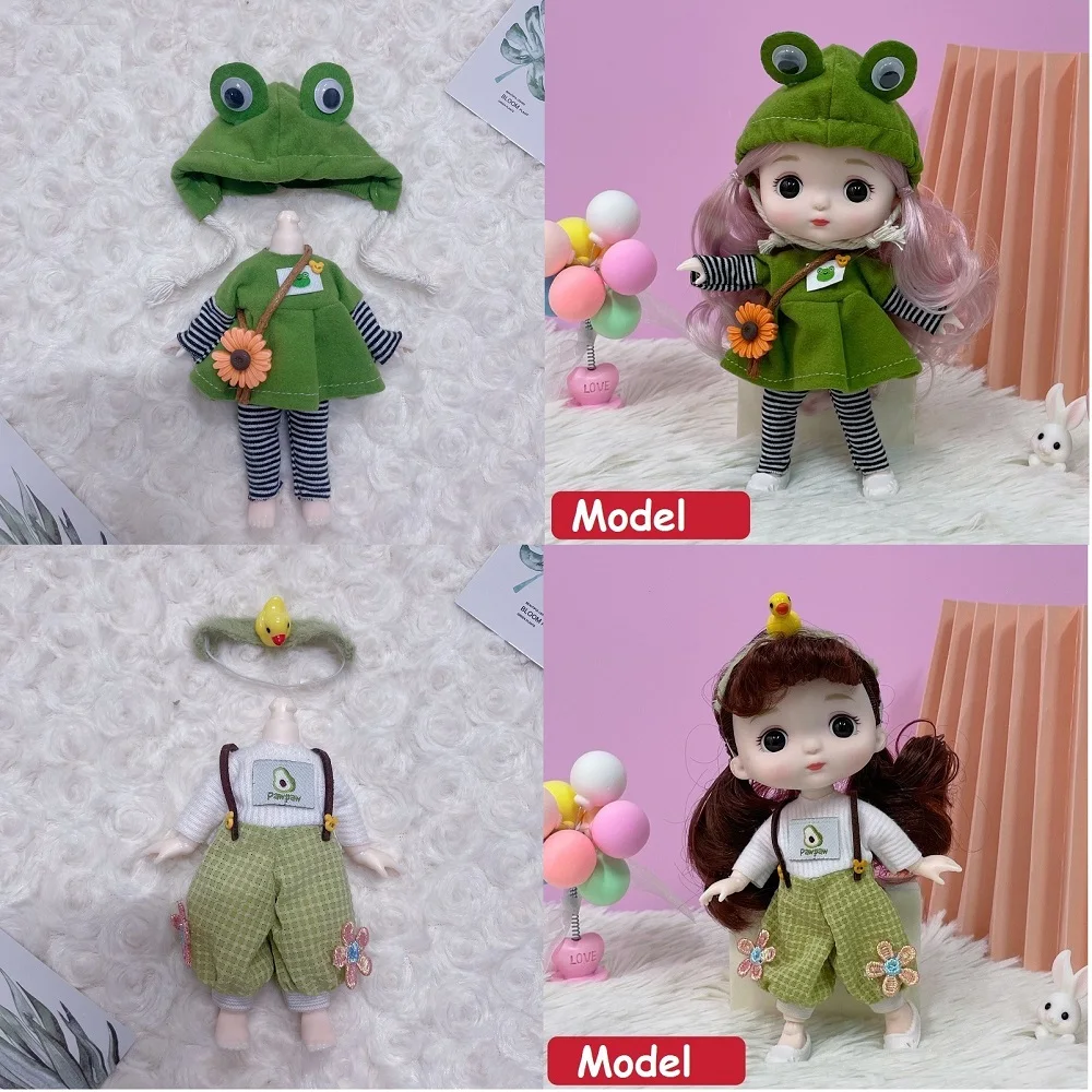 

Doll Clothes for 17CM doll wear Girl Fashion Casual Suit Princess Dress Headwear Dolls Accessories Dress Up Diy Toy girls Gift