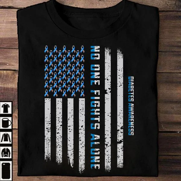 

Рубашка для информирования о диабете, никто не сражается отдельно, фридштуч