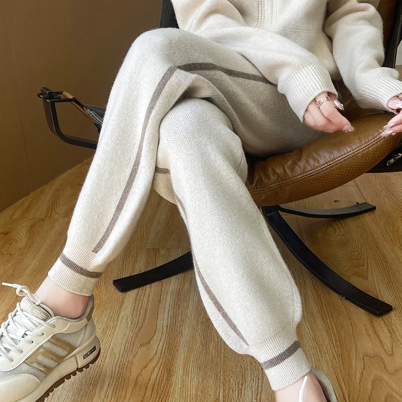 3 цвета лидер продаж женские вязаные 100% австралийские шерстяные брюки с