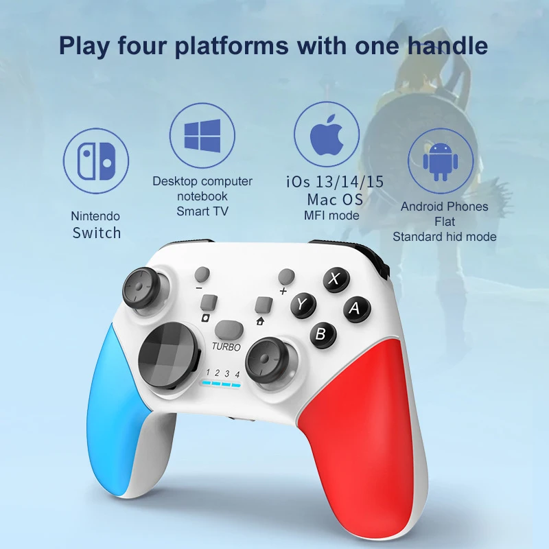 

One Key To Wake Up Wireless Gamepad -compatible Somatosensory Joystick 6-axis With Motor Vibration Game Handle