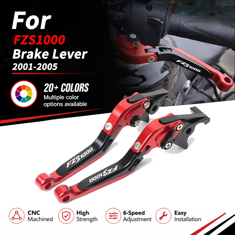 Фото Для мотоцикла FZS1000 FAZER 2001-2005 FZS 1000, аксессуары из ЧПУ, складные выдвижные рычаги тормоза и сцепления, регулируемый комплект рукояток. №1