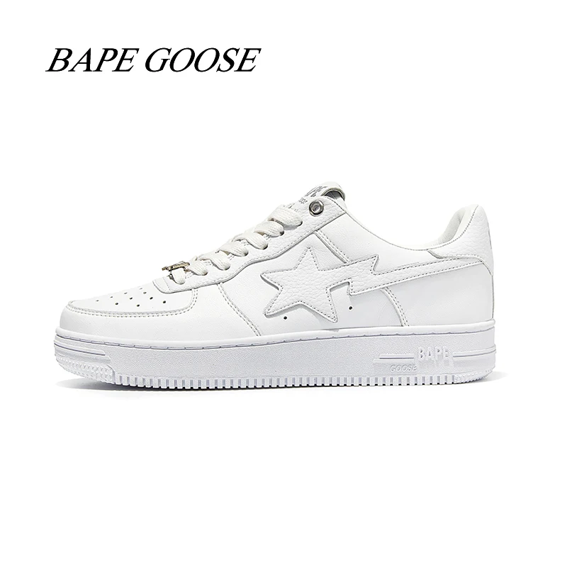 Bape Goose Vibe Af1 Air Force All White Trend Sneakers Skate Men’s Women‘s Shoes |