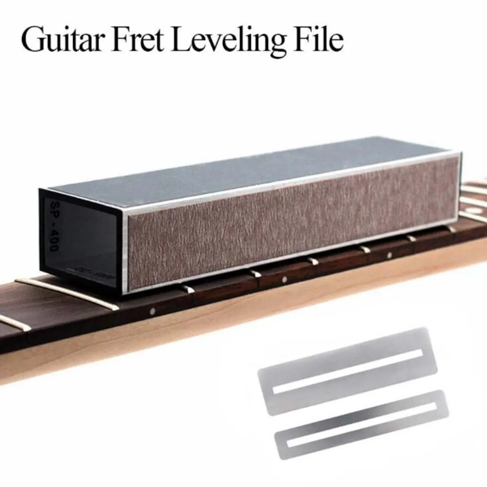 Enlarge Guitar Fret Sanding Tool Polishing Leveler Beam Leveling Bar Fingerboard Guard Luthier Tools Sandpaper Set
