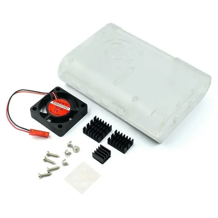 Для Raspberry Pi 4B литой корпус из АБС-пластика с черно-белым вентилятором рассеивания