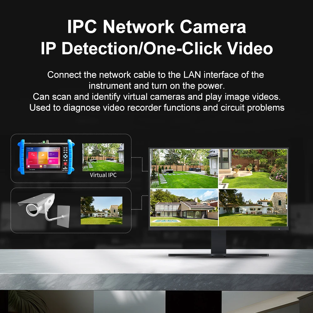 Фото NOYAFA IPC CCTV тестер PTZ IP камеры тестер 8MP AHD CVI TVI SDI HDMI вход и выход камеры мониторинг безопасности сетевой кабельный тестер №4