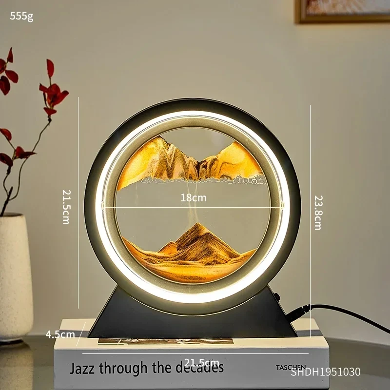 

Движущийся песок, искусство, настольная лампа, зыбучий песок, ночник, 3D песочные часы, Светильники для комнаты, картина из бегущего песка, домашний декор, подарок