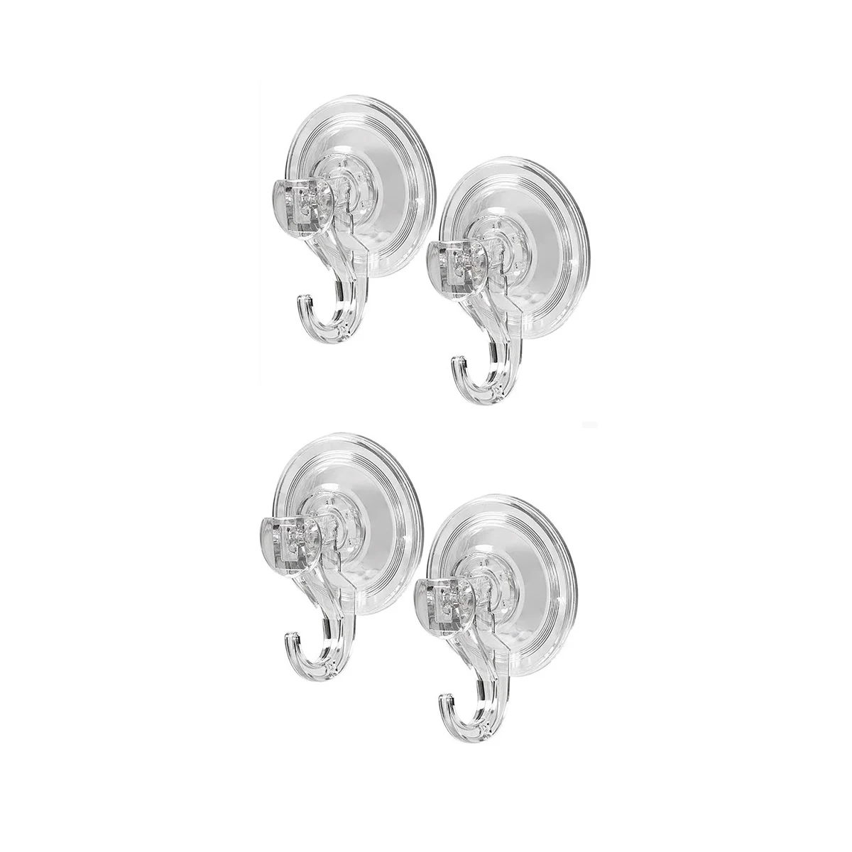 

4Pcs Transparent Reusable Heavy Duty Vacuum Suction Cup Hooks Parts