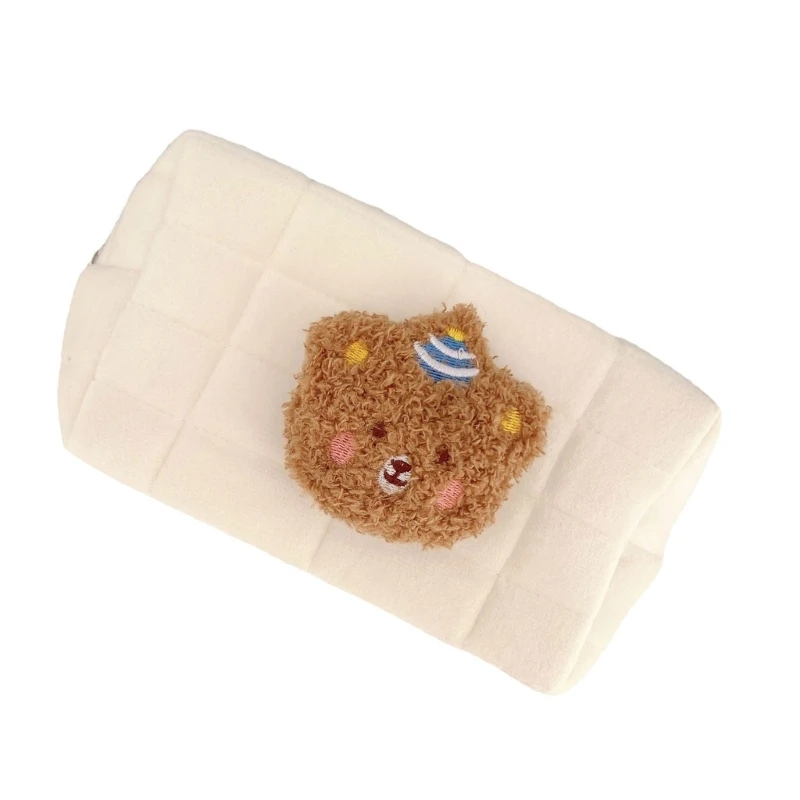 

Cute Bear Velvet Cosmetic Toiletry Bag Mother Baby Item Organizer Clutch Bag
