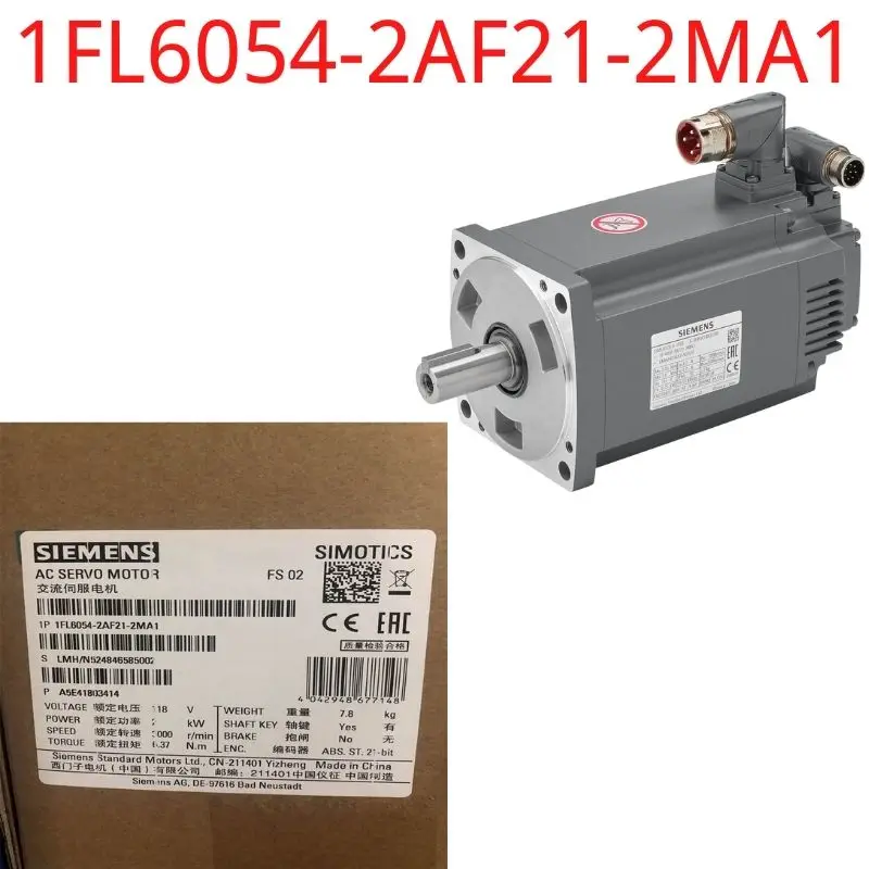 

1FL6054-2AF21-2MA1 Brand New SIMOTICS S-1FL6 Operating voltage 230 V 3AC PN=2 kW; NN=3000 rpm M0=6.37 Nm; MN=6.37