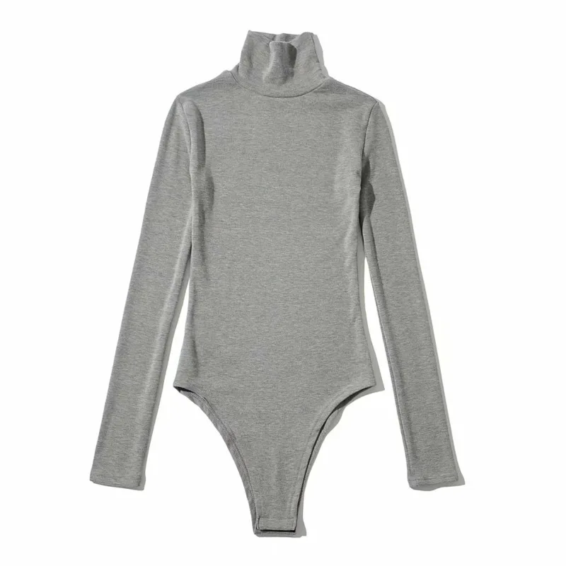 # 2130 вязаные боди женские с длинным рукавом однотонные сексуальные водолазки