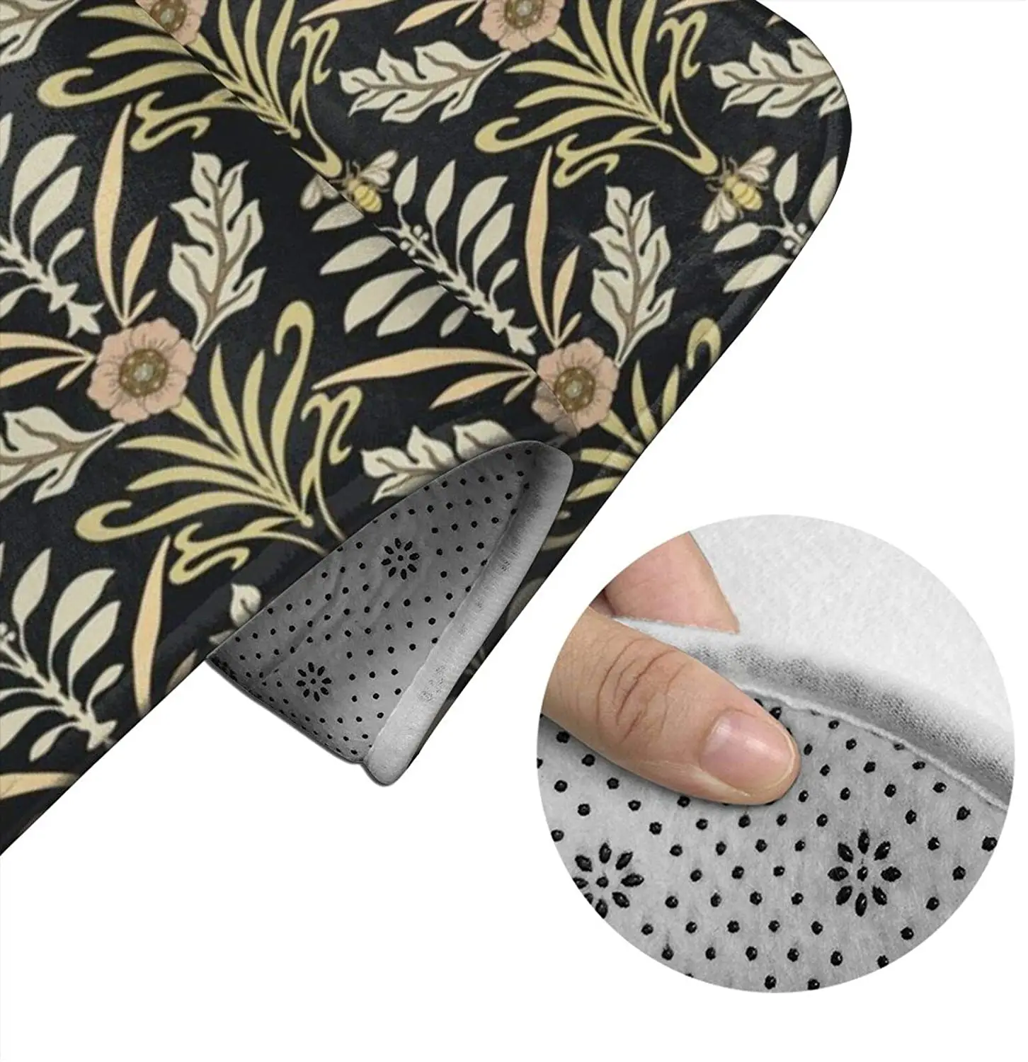 

Art Nouveau Medium H Bathroom Mat Sets 3 Piece Set Rugs Memory Foam Mat Set Toilet Seat Cover Bath Mat lid Cover