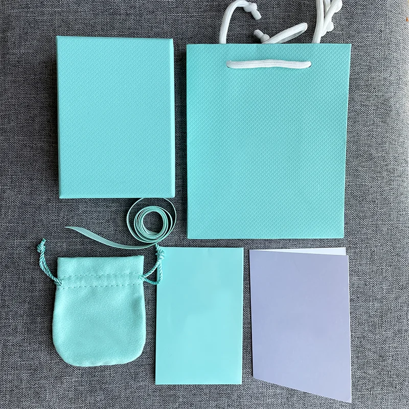 5pcs Suit P S D T Bracelet Ring Different Original Gift Jewelry Box Set Velvet Paper Bag Pouch Necklace Earrings Charm Package - купить по