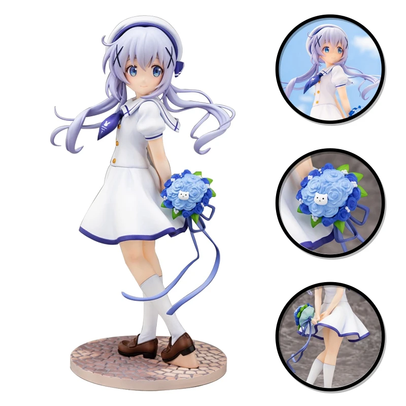 

Genuine Original Anime Is the Order a Rabbit Kafuu Chino Figure 21cm Cute Standing Model PVC Collection Decoration Toys Gift