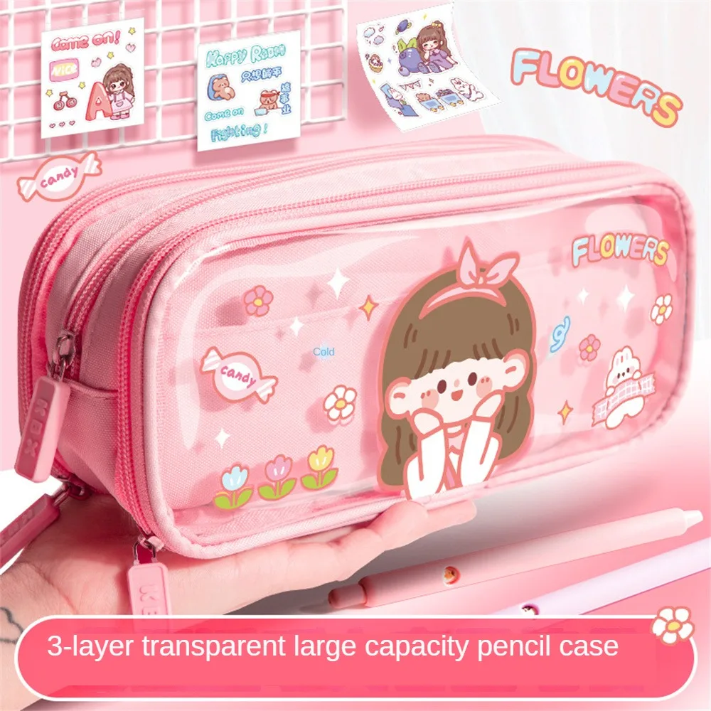 

Transparent Smooth Custom Zipper Stationery Wallet Easy To Open And Close By Pulling The Head Stationery Bag Pencil Case