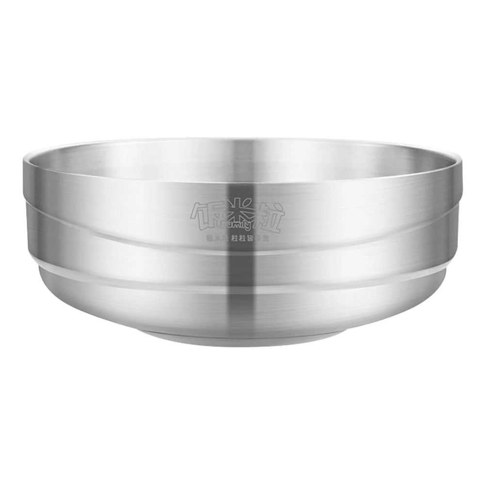 

Bowl Bowls Stainless Steel Serving Soup Metal Insulated Noodle Rice Cereal Double Cooking Ramen Prep Mixing Koreanpasta Salad