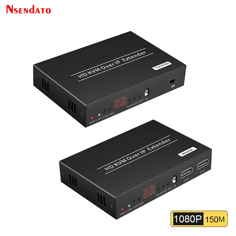 KVM-удлинитель HDMI-совместимый RJ45 1080P Cat5E/6 150M HD USB H.264 POE по сети удлинитель с