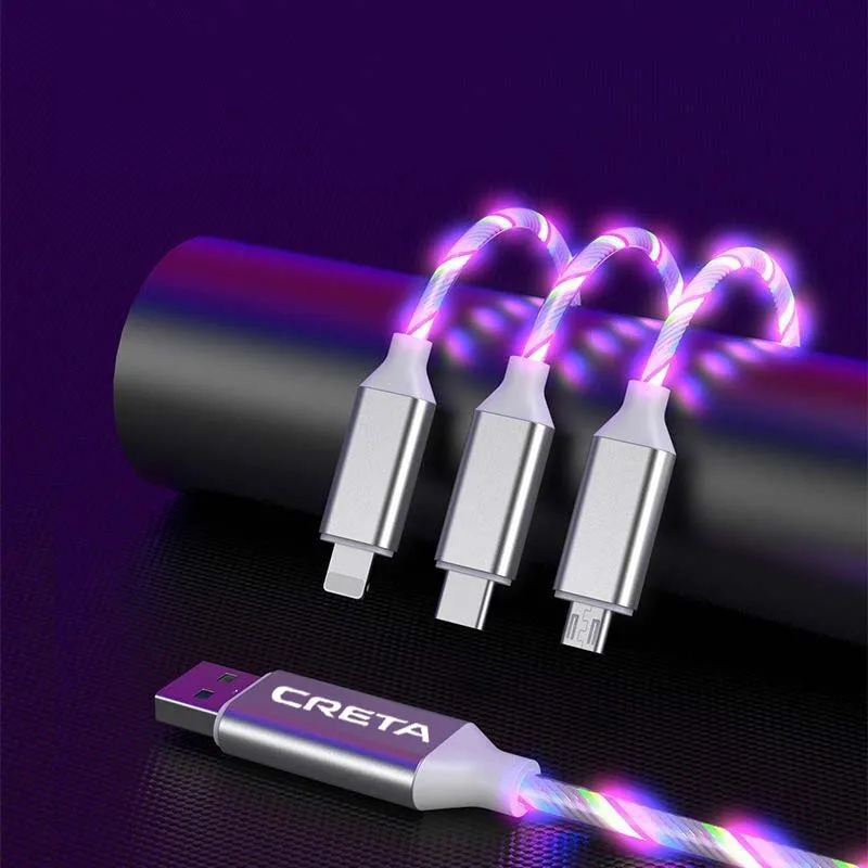 Автомобильный Стайлинг 3 в 1 Type C Lightning Micro USB кабель для быстрой зарядки Hyundai creta