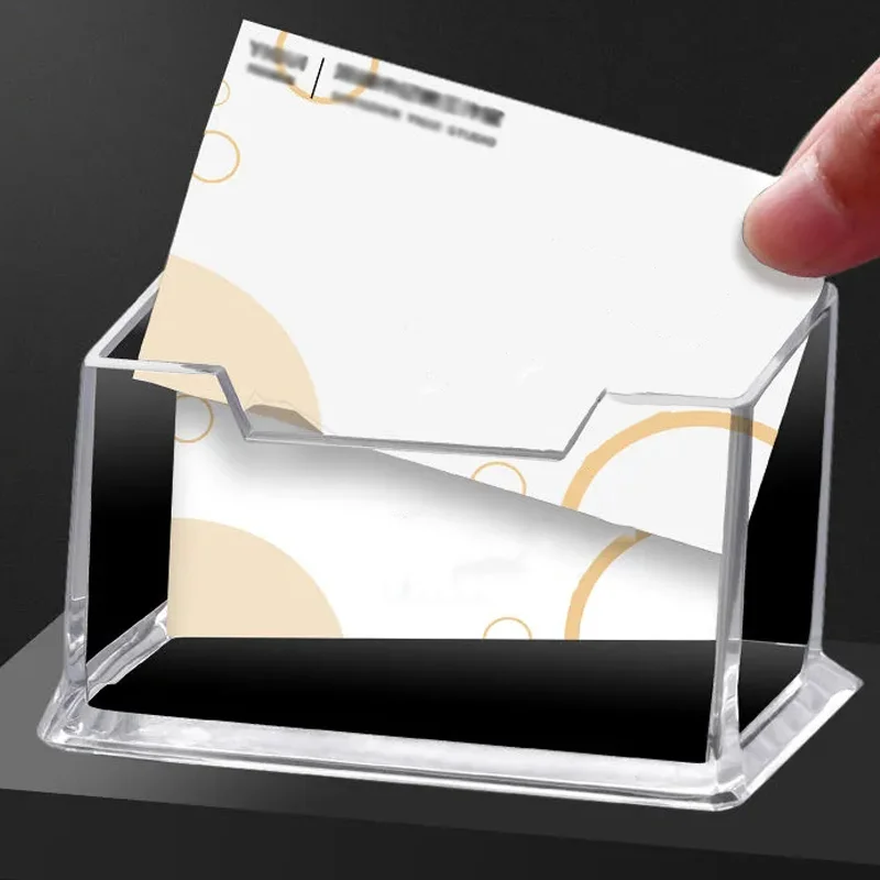 

Transparent Desktop Business Card Display Stand Box Special Office Business Cards Holder Desk Shelf Single Layer Storage Boxes