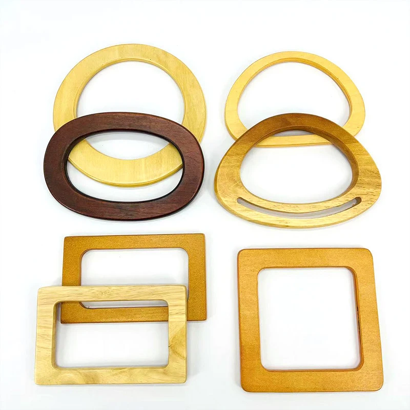 

Various Shapes Wood Bag Handles Solid Wood DIY Replacement Handcraft For Handbag Woven Bag Tote Handle Luggage Accessories