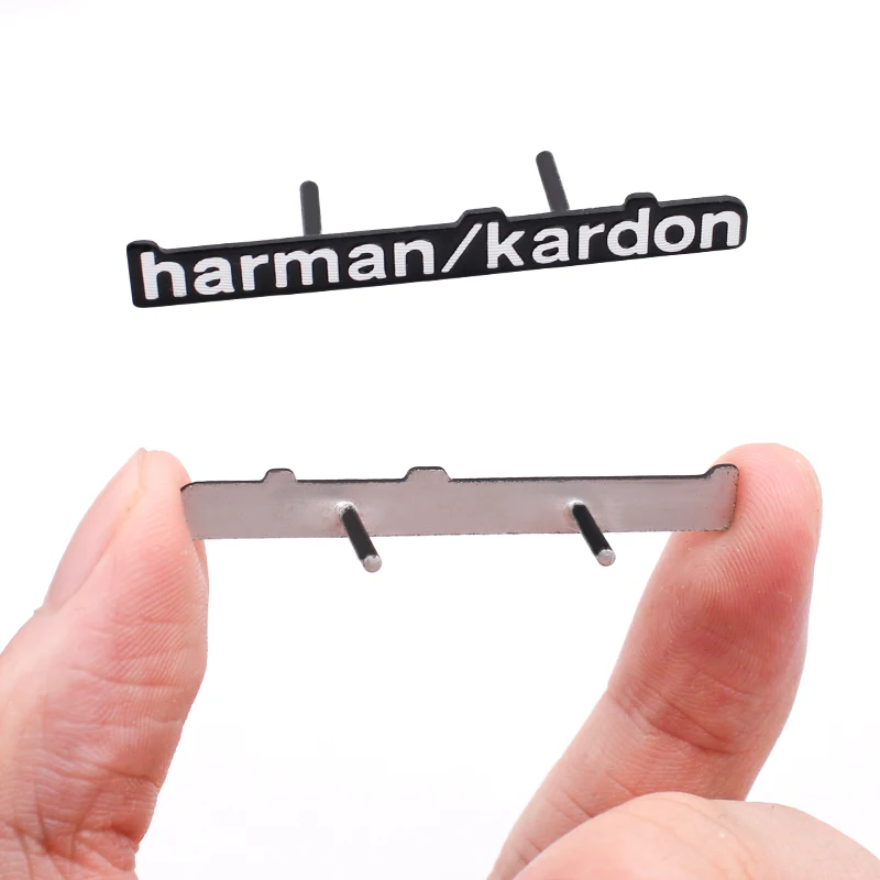 

4 шт. 3D алюминиевый логотип Harman Kardon, наклейка для стайлинга автомобиля, автомобильный аудиодинамик, значок, эмблема, декоративные наклейки, наклейка, автоаксессуары