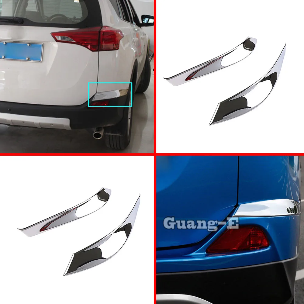 

Стайлинг кузова автомобиля ABS хромированный задний бампер Защита углов отделка противотумансветильник брикет 2 шт. для Toyota RAV4 2016 2017 2018