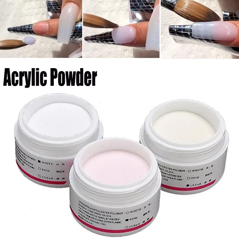 

Acrylic Powder Clear Pink White Carving Crystal Polymer 3D Nail Art Tips Building Manicure Acrylic Powder for Nails Nail Art 1PC