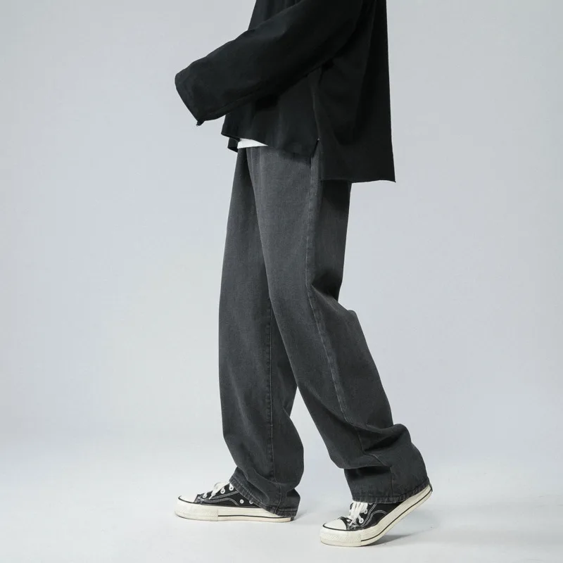 Blue Black Baggy Jeans Men Fashion Retro Casual Straight Jeans Men Streetwear Hip-hop Loose Denim Pants Mens Trousers S-2XL