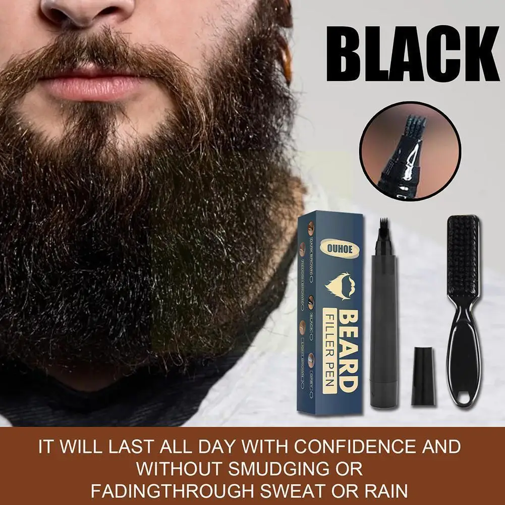 

Beard Filling Pen Kit Barber Pencil With Brush Male Repair Hair Mustache Salon Styling Engraving Shape Tool Tool Eyebrow V8X1