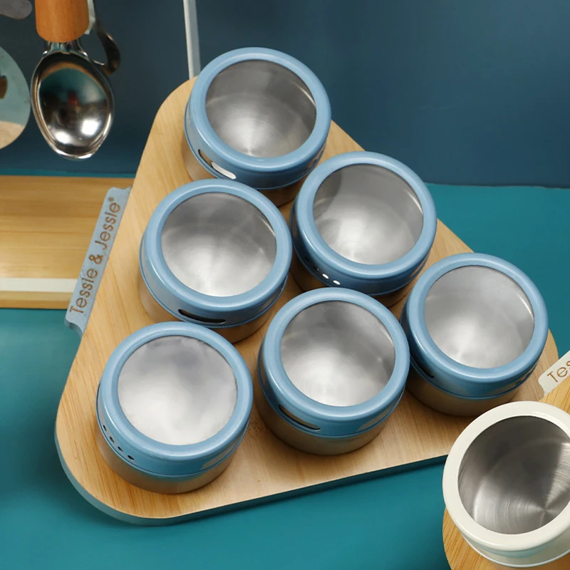 

Seasoning Bottle 6Pcs Shaker Spice Tank Storage with Suction Cup Base Spice Shaker Top Rotatable Seasoning Shaker Kitchen Gadget
