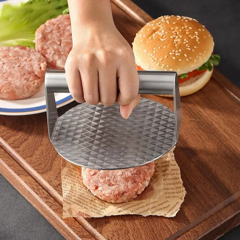 

Cooking Hamburger Press Round Stainless Steel Burger Press Burger Smasher With Ergonomic Handle Grill Press Griddle Accessories