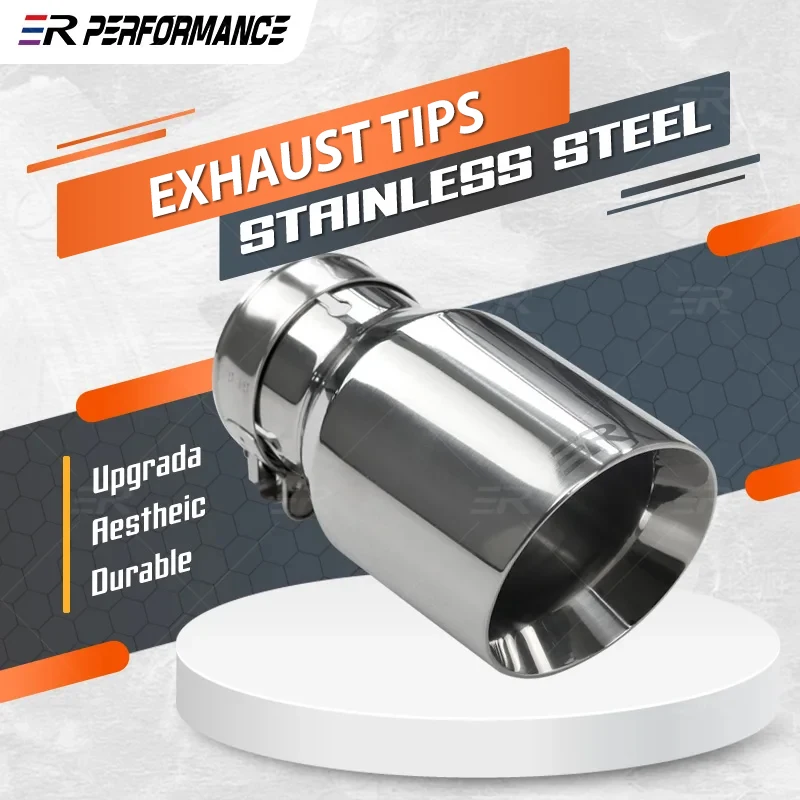 

1 шт. ER универсальные насадки для выхлопных газов из нержавеющей стали, модифицированные для украшения автомобиля, обновленные насадки для глушителя, хвостовые насадки