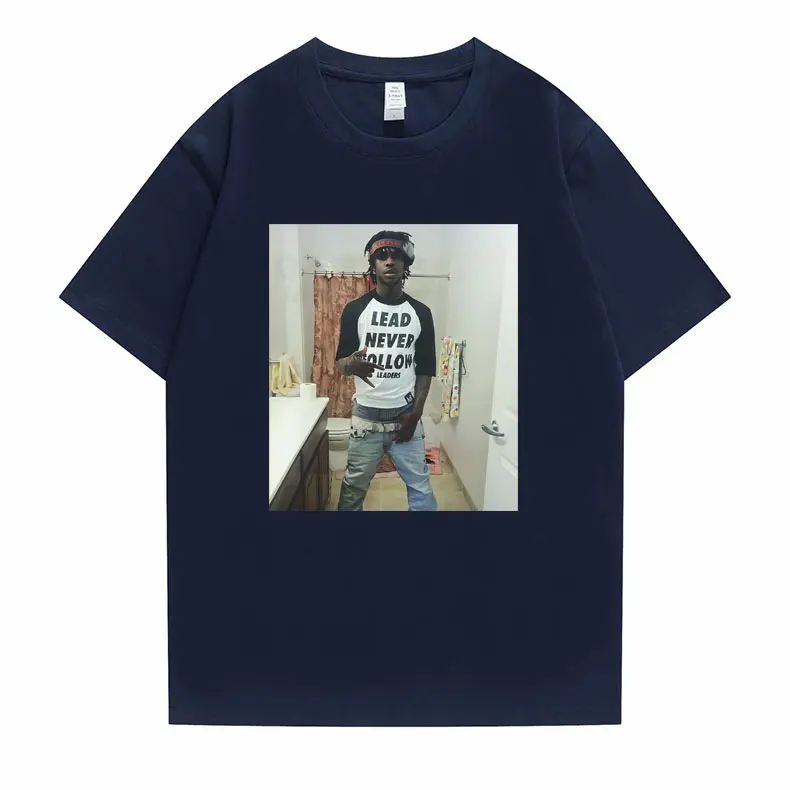 Футболка Rapper Chief Keef со свинцовыми надписями никогда не следуй за лидерами