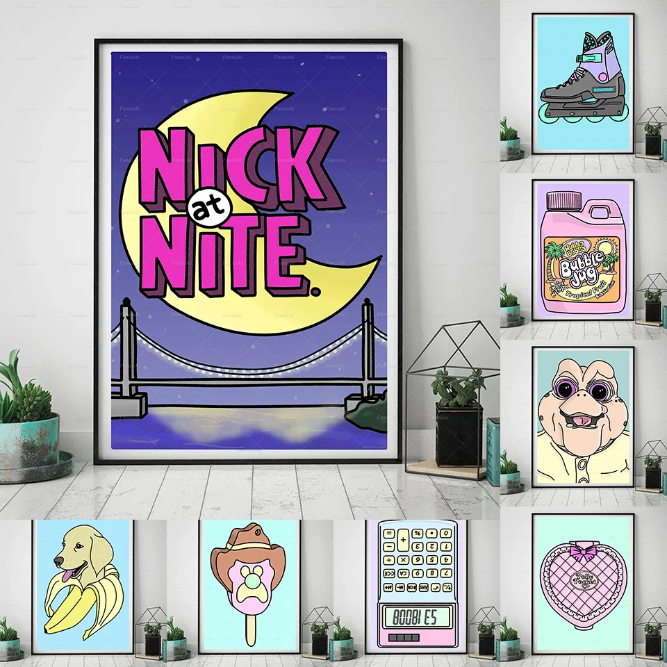 

Dog Ice Skates Funny Painting Modular Pictures Canvas Wall Art Prints Modern Home Decor For Bedside Background Childlike Poster