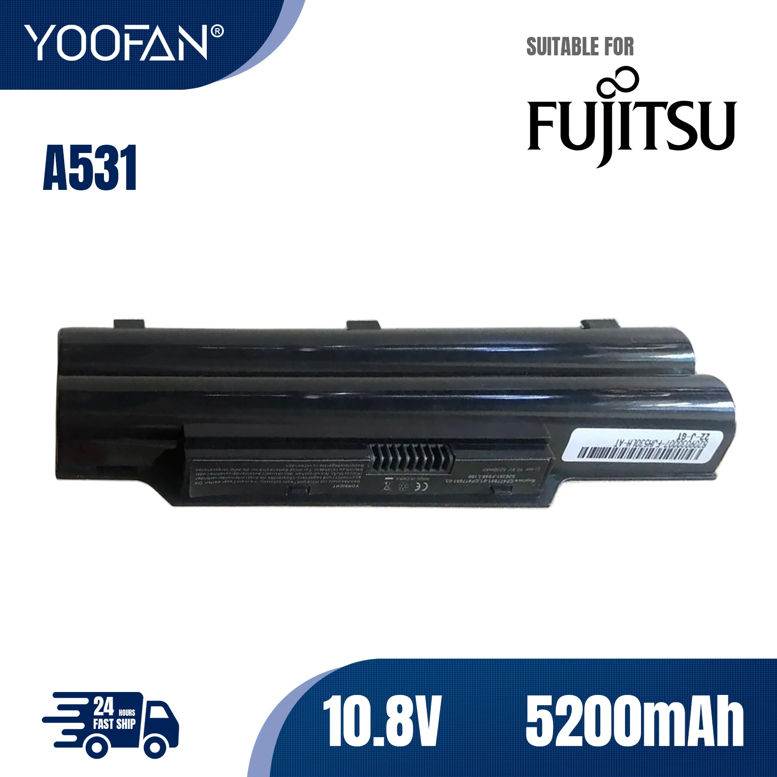Портативная батарея YOOFAN для FUJITSU LifeBook LH530 A530 A531 AH530 AH531 LH520 FMVNBP186 AH42/E AH530/3A