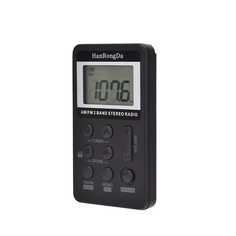 

Mini Handheld Radio Portable FM AM 2 Band Digital Pocket radio Receiver earphone Speaker For Walkman go hiking